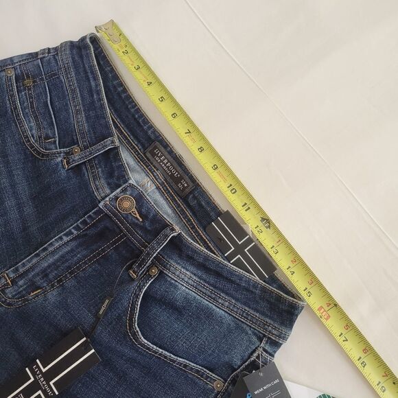 $119 NEW LIVERPOOL Kingston Modern Straight Leg INDIGO Cool Max Jeans 32 NWT - Picture 6 of 11